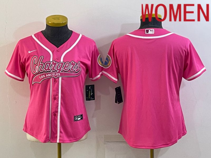 Women Los Angeles Chargers Blank Pink 2022 Nike Co branded NFL Jerseys->women nfl jersey->Women Jersey